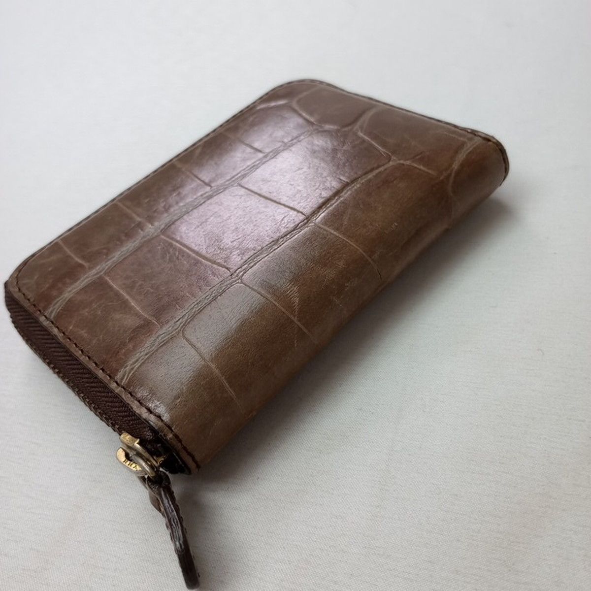 J&amp;M DAVIDSON ラウンドジップ クロコ型押し　長財布 J&M Davidson（ジェイアンドエムデヴィッドソン）クロコ型押しzip