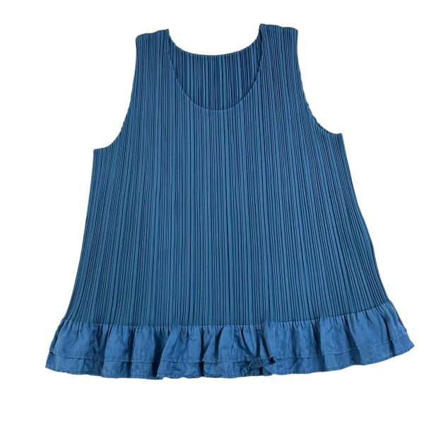 プリーツプリーズPLEATS PLEASEノースリーブ　トップス　紺 PLEATS PLEASE ISSEY MIYAKE - 美品 プリーツプリーズ イッセイミヤケ