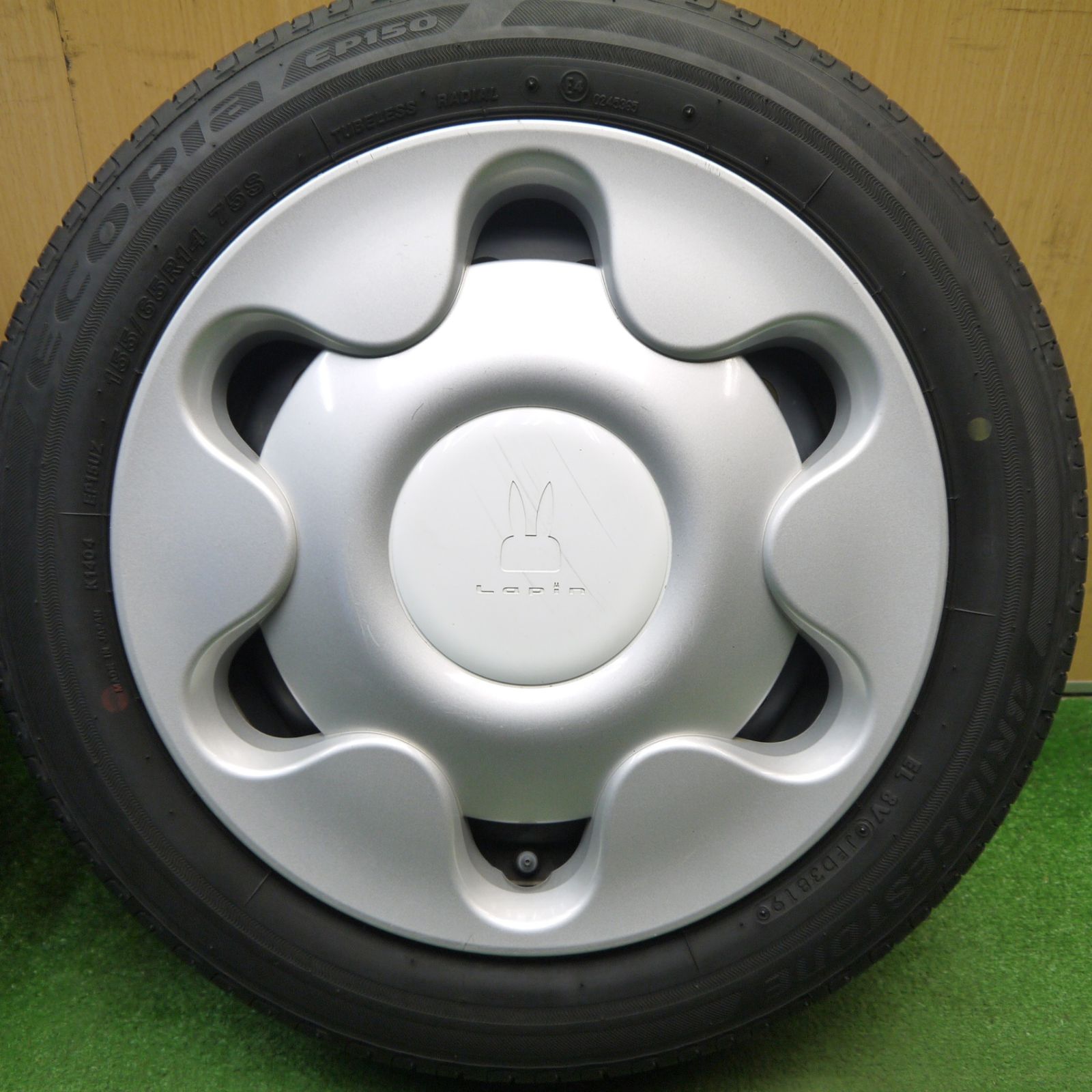 4本価格☆スズキ ラパン 純正 スチール 155/65R14 ブリヂストン 