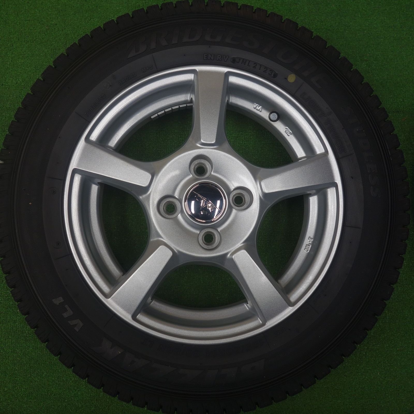 【恵庭】バリ溝　スタッドレスタイヤ　ブリヂストン VL1プロボックス純正ホイール付き155/80R14　 恵庭】バリ溝 スタッドレスタイヤ ブリヂストン VL1プロボックス純正