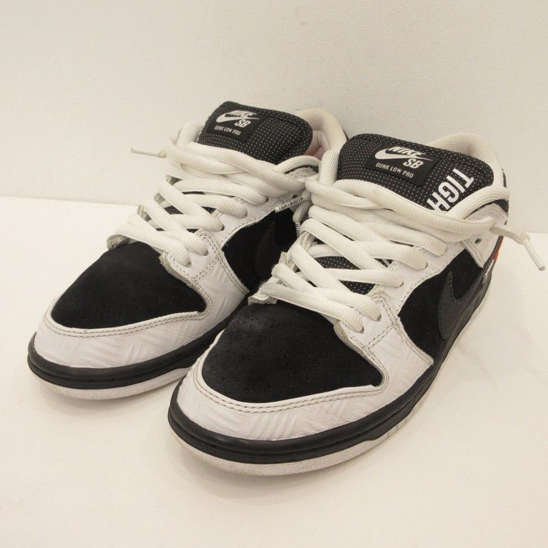 【姫路東店】 中古 NIKE | ナイキ スニーカー SB Dunk Low Pro QS 'Black and White' FD2629-100 ×TIGHTBOOTH ホワイト 26cm 【126】 姫路東店】 中古 NIKE | ナイキ スニーカー SB Dunk Low Pro QS 'Black