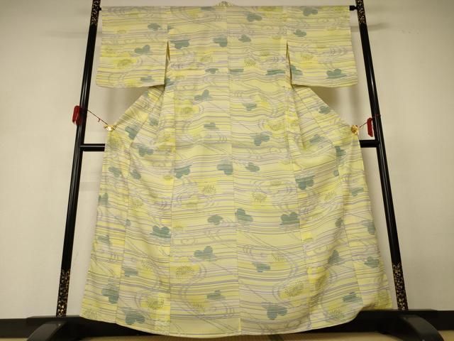 平和屋着物＊夏物　小紋　紗　流水花文　洗える着物　AABH4025jd 平和屋着物＊夏物 小紋 紗 流水花文 洗える着物 AABH4025jd - メルカリ