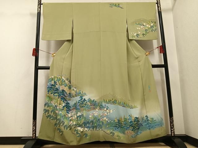 平和屋着物○訪問着 友禅 作家物 風景草花文 彩賀旅情 暈し染め 正絹