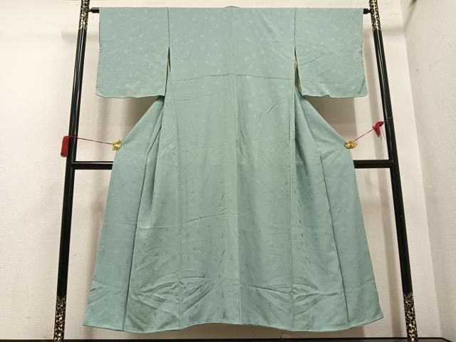平和屋着物●上質な色無地　舞葉地紋　薄青色　正絹　逸品　AABH5389ph 平和屋着物○上質な色無地 舞葉地紋 薄青色 正絹 逸品 AABH5389ph