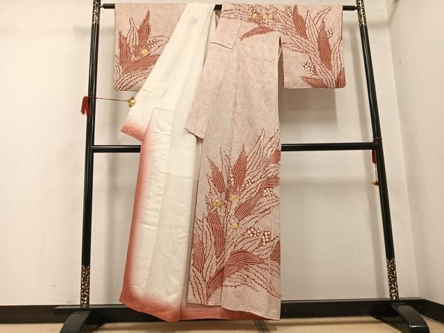平和屋着物●訪問着　駒刺繍　絞り　草花文　正絹　逸品　AABH5397ph 平和屋着物○訪問着 駒刺繍 絞り 草花文 正絹 逸品 AABH5397ph - メルカリ