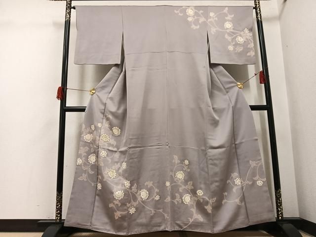 平和屋着物●訪問着　駒刺繍　更紗唐草文　金彩　正絹　逸品　AABH6815ph 平和屋着物○訪問着 駒刺繍 更紗唐草文 金彩 正絹 逸品 AABH6815ph