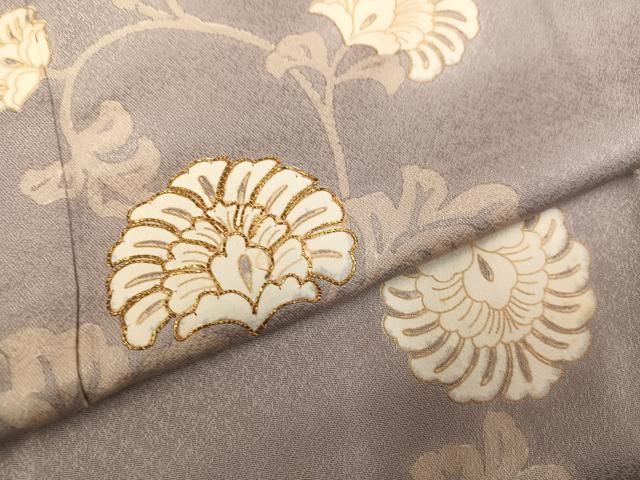 平和屋着物●訪問着　駒刺繍　更紗唐草文　金彩　正絹　逸品　AABH6815ph 平和屋着物○訪問着 駒刺繍 更紗唐草文 金彩 正絹 逸品 AABH6815ph