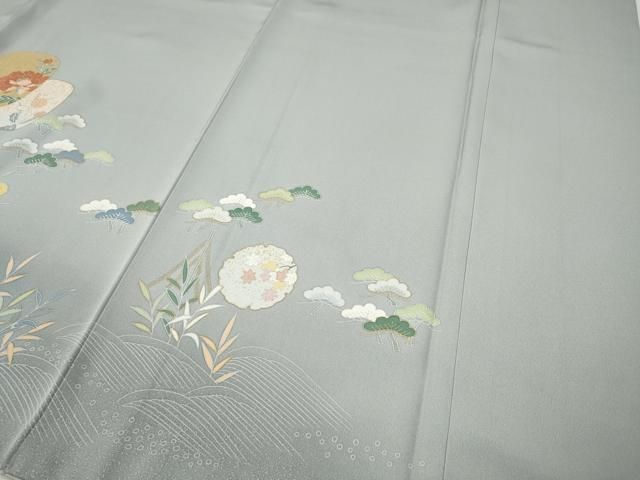平和屋着物○訪問着 雪輪草花文 暈し染め 金彩 正絹 逸品 CABE7180ut