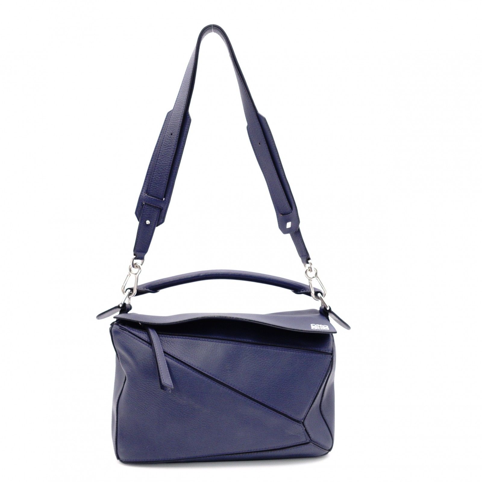 LOEWE ロエベ パズル スモール ハンドバッグ レザー ネイビー 2way 