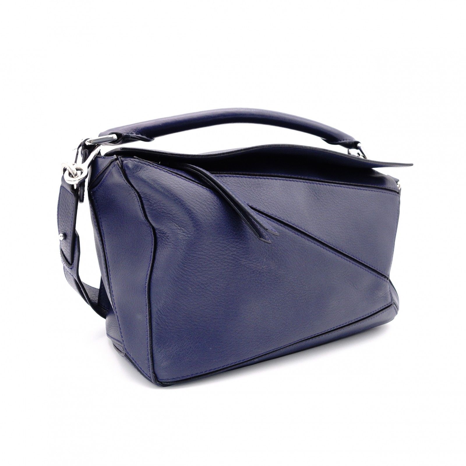 LOEWE ロエベ パズル スモール ハンドバッグ レザー ネイビー 2way 