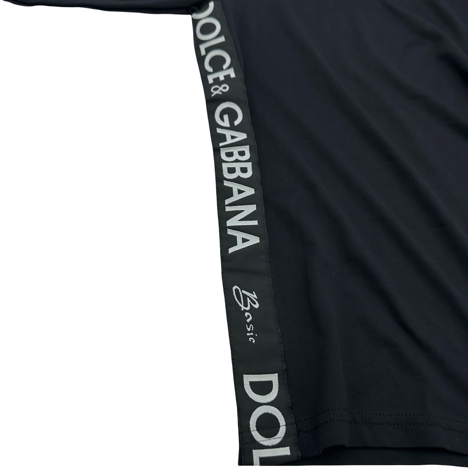 ドルチェ＆ガッバーナ Dolce &amp; Gabbana ロゴライン ストレッチトップス ブラック レーヨン レディース 長袖シャツ ドルチェ＆ガッバーナ Dolce & Gabbana ロゴライン ストレッチトップス
