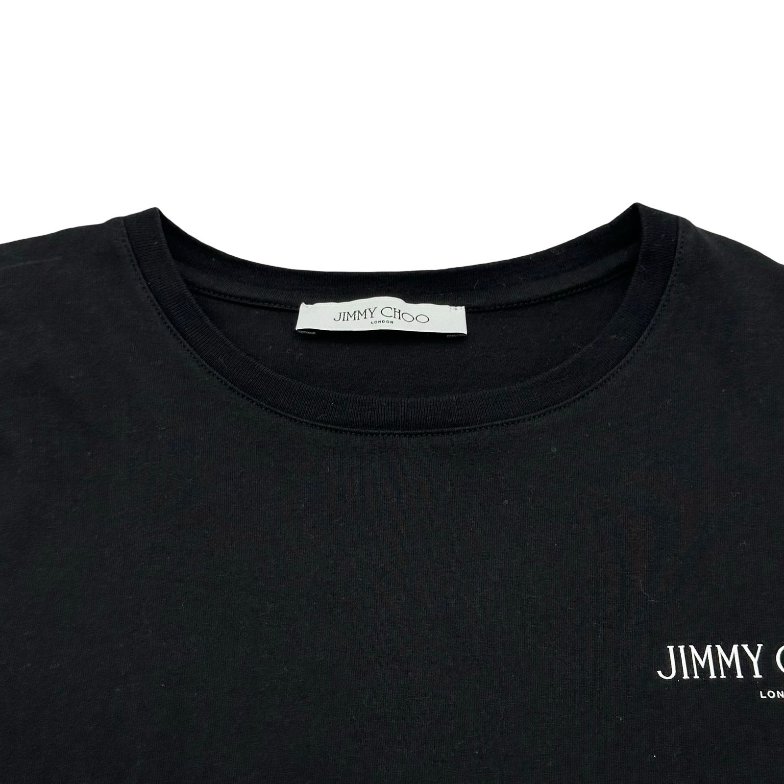 ジミーチュウ JIMMY CHOO ロゴプリントTシャツ ブラック コットン 