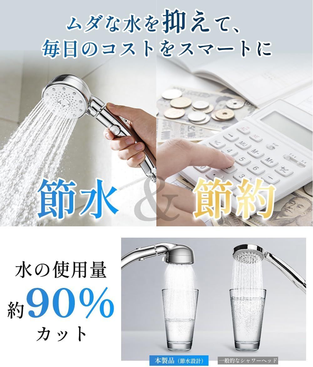 シャワーヘッド マイクロナノバブル ミスト シャワー 節水シャワーヘッド 高水圧 Hokonui シャワーヘッド 節水 手元止水 3段階水圧調整 ミスト 美肌