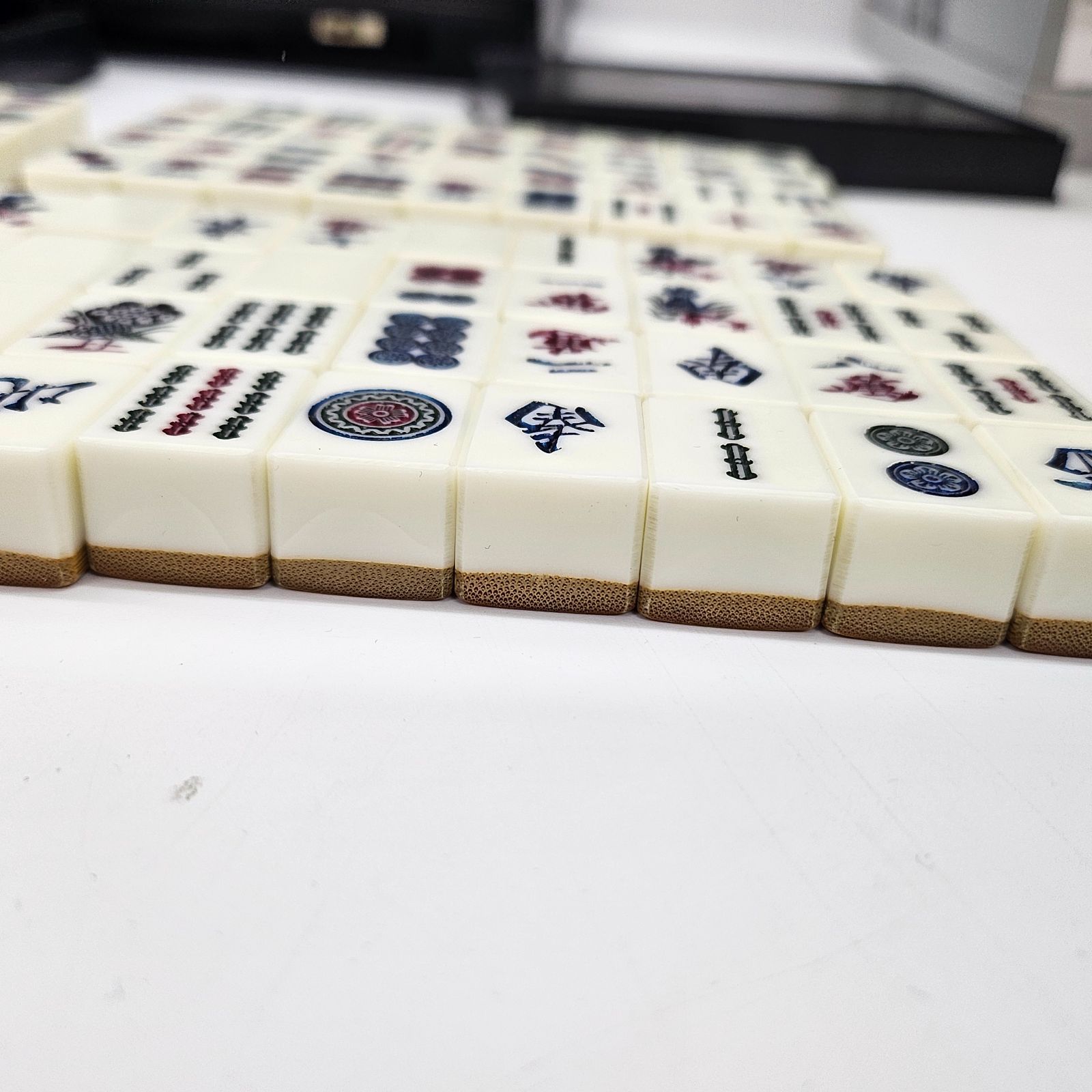 良品 レトロ 魔王印 麻雀牌 セット 背竹 竹牌 麻雀パイ マージャン 点