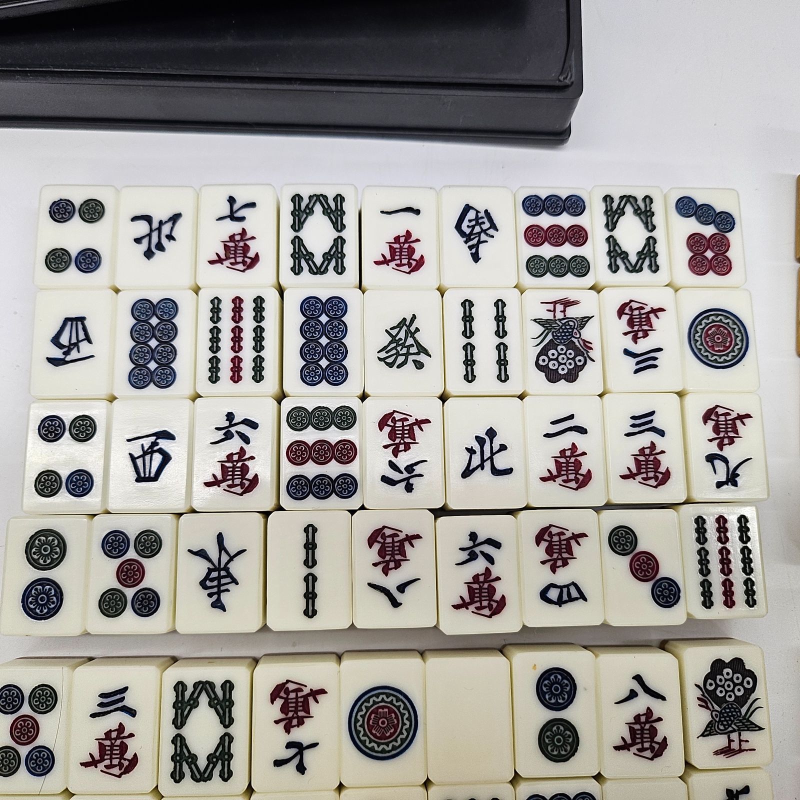 良品 レトロ 魔王印 麻雀牌 セット 背竹 竹牌 麻雀パイ マージャン 点
