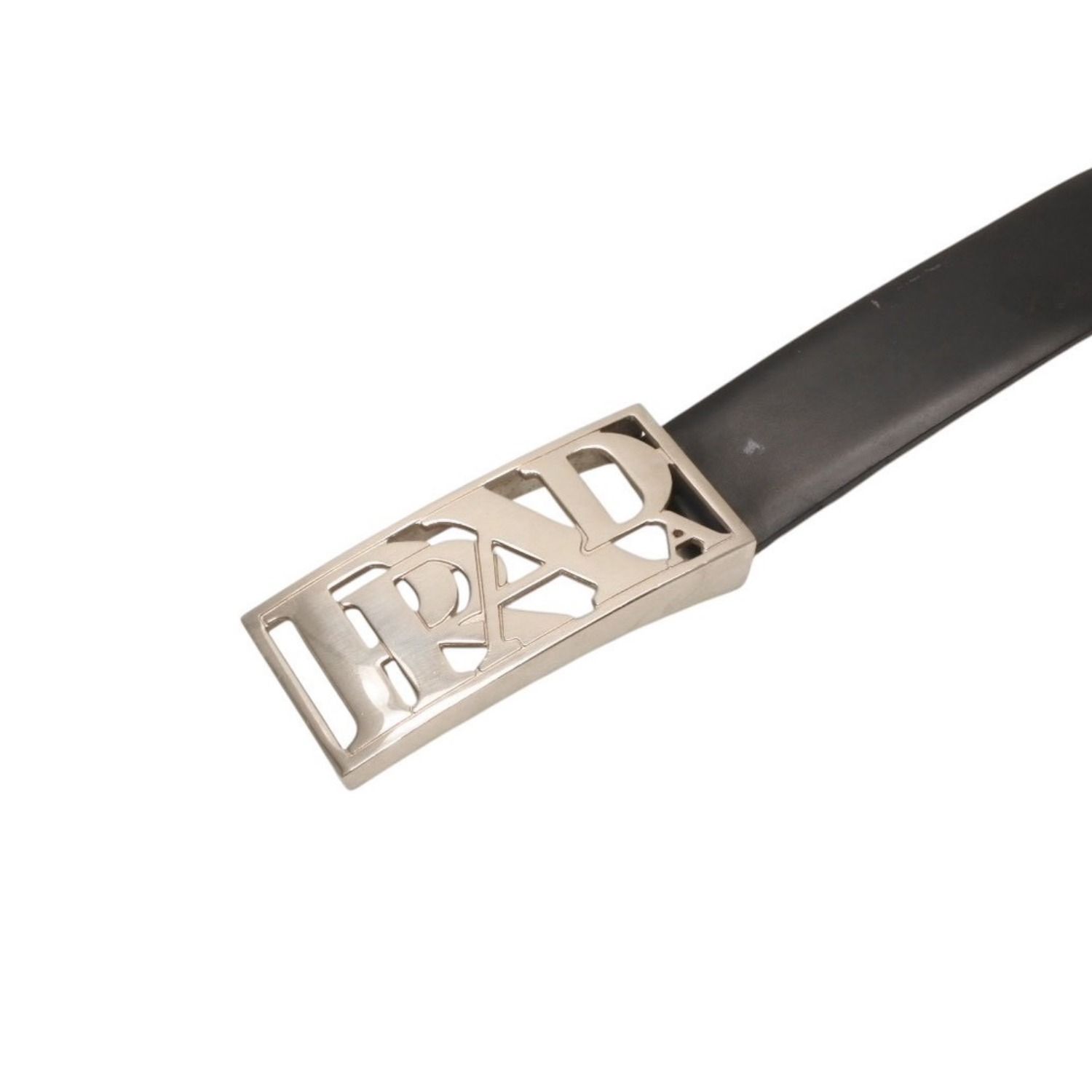 PRADA プラダ ベルト メタルバックル サイズ70/28 レザー ブラック
