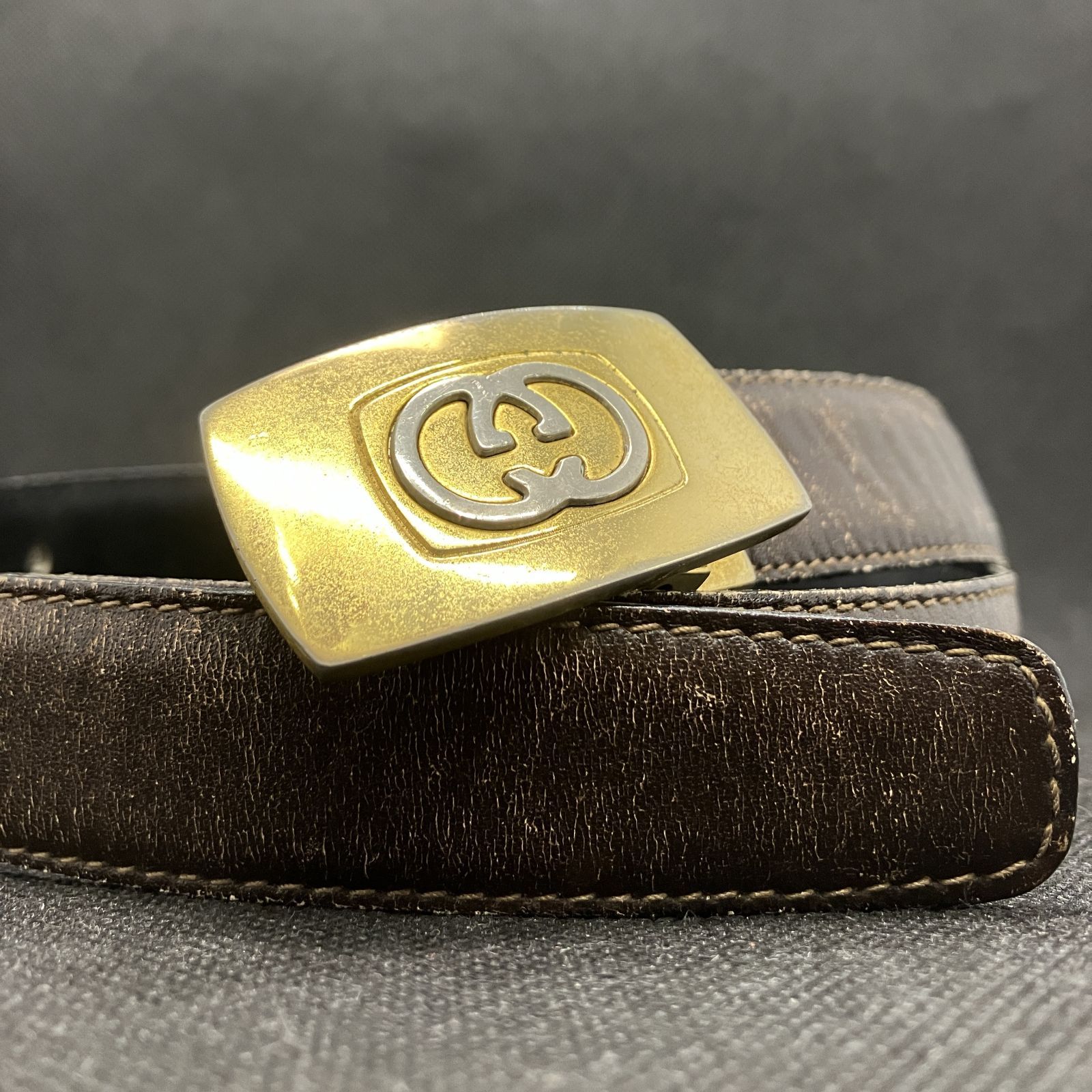 GUCCI グッチ ベルト インターロッキングG レザー リバーシブル