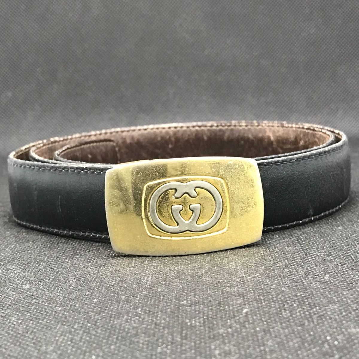 GUCCI グッチ ベルト インターロッキングG レザー リバーシブル