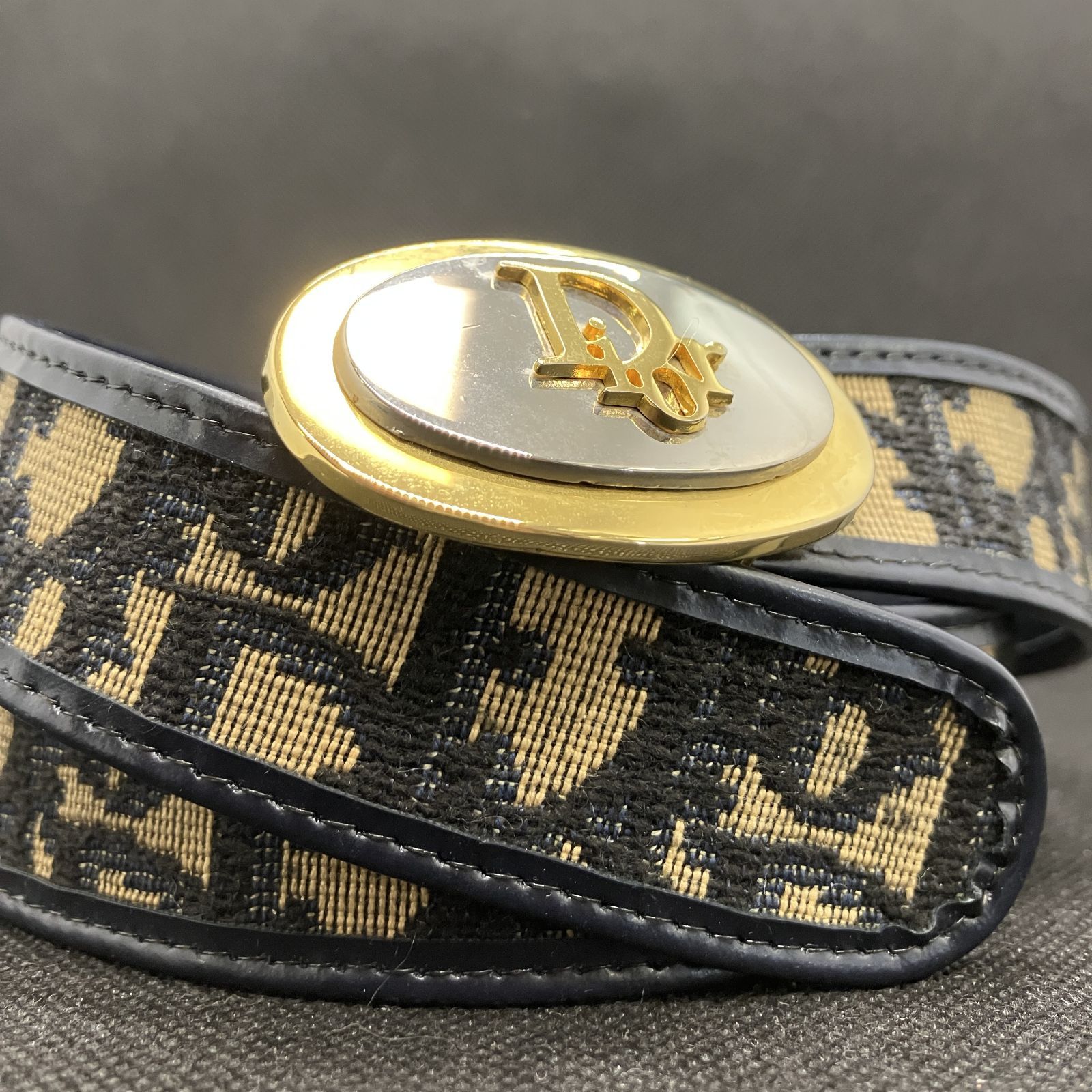 Christian Dior　ディオール　ベルト　トロッター　表記サイズ70　キャンバス　ロゴバックル　1627