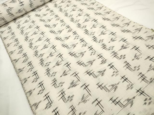平和屋着物＊夏物　久留米絣　反物　着尺　絣絵　中島敏光作　証紙付き　綿　逸品　未使用　DABC1912zzz 平和屋着物＊夏物 久留米絣 反物 着尺 絣絵 中島敏光作 証紙付き 綿