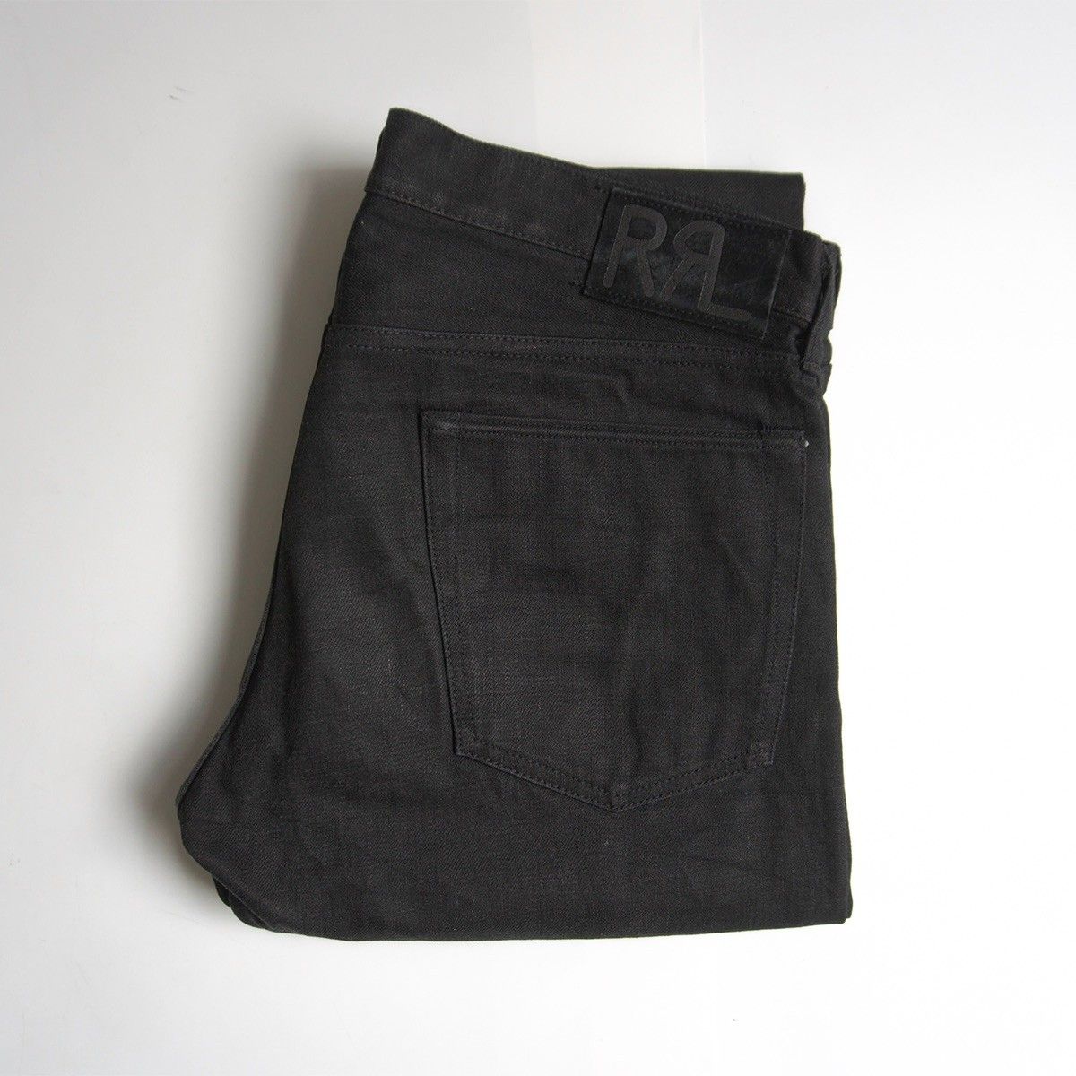 美品】RRL 【NEW BLACK ON BLACK SLIM FIT JEANS】33×32 スリム 