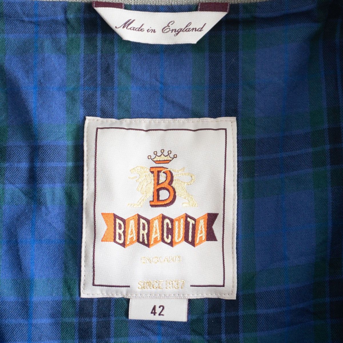 アウトレット売れ筋 BARACUTA G9 ビームス別注 ブルーチェック 英国製 