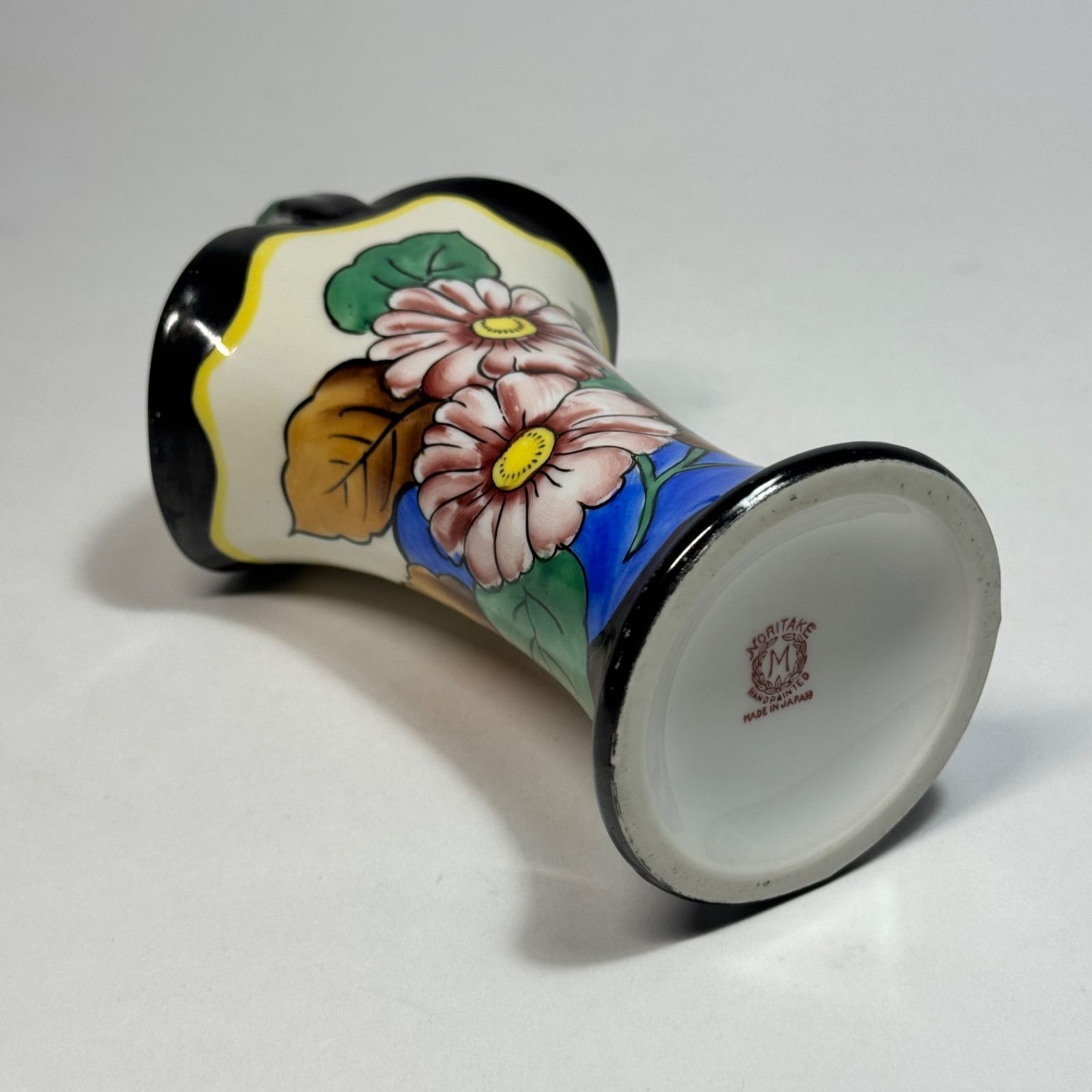 オールドノリタケ アールデコ 森村組 ハンドペイント 花絵 手付き花瓶
