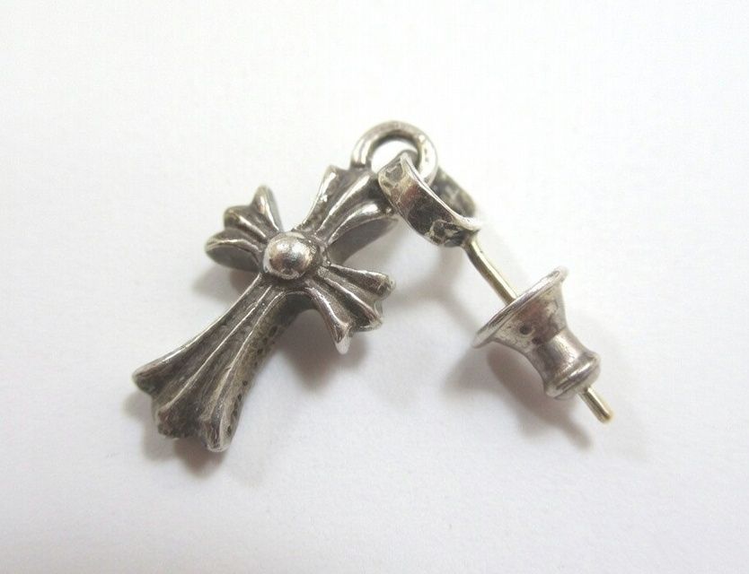 クロムハーツBBYF PPRCHN ベイビーファットクロス ドロップピアス925 CHROME HEARTS クロムハーツ CHクロスベビーファットドロップピアス 両