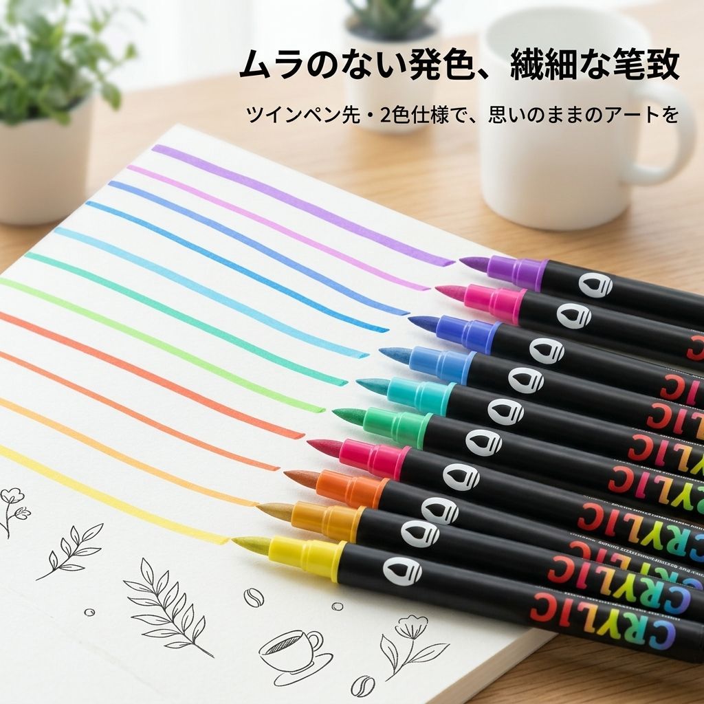 アクリルマーカーペン 72色 両頭 36本セット 水性 速乾 ペン イラスト