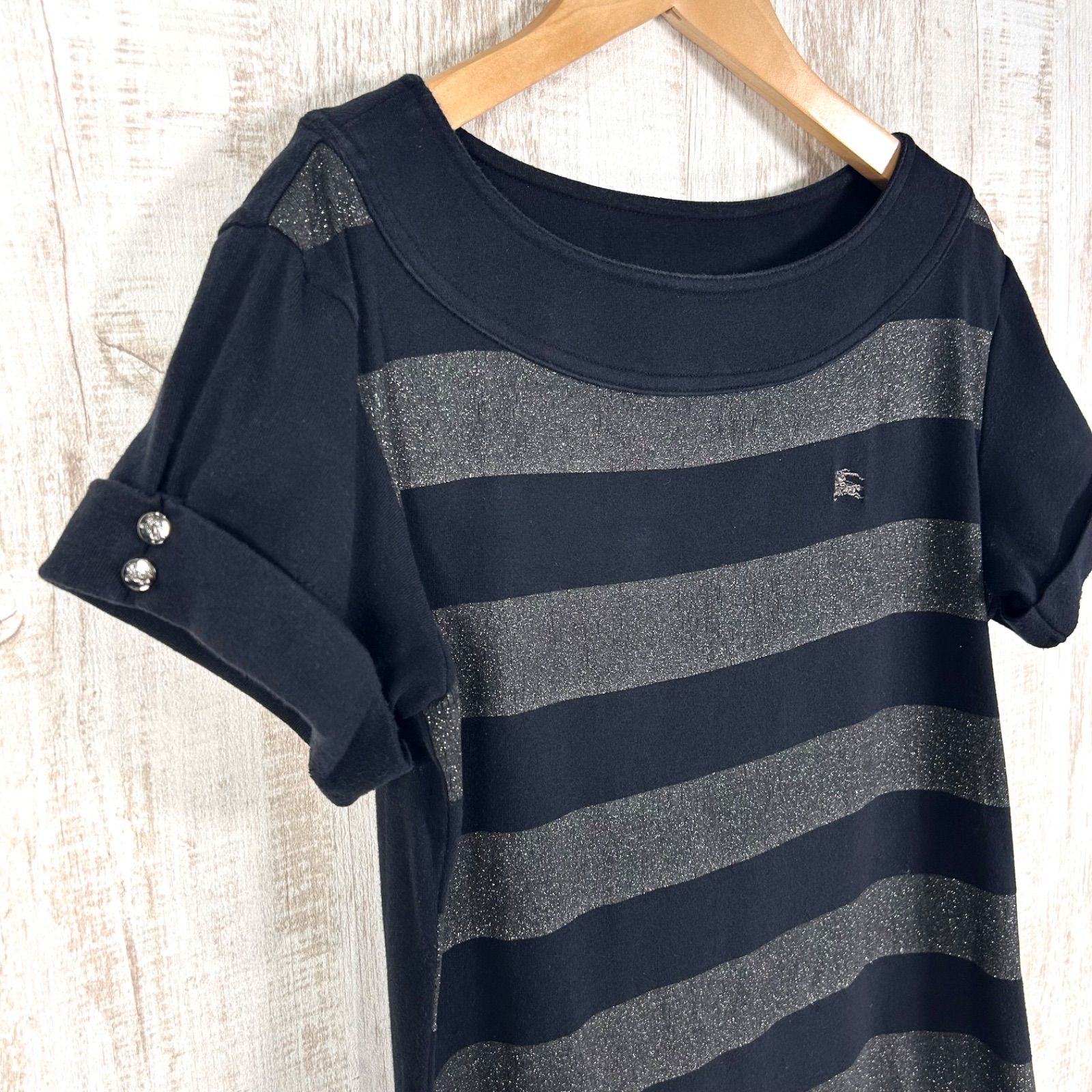 BURBERRY BLUE LABEL バーバリーブルーレーベル ラメホースロゴ刺繡