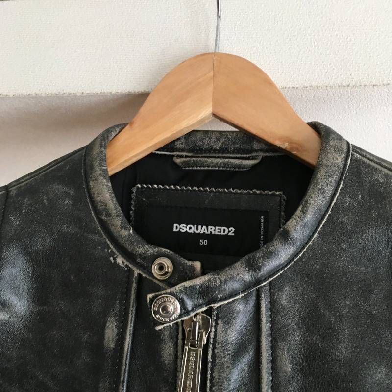 DSQUARED2 レザージャケット 50 美品 DSQUARED2ディースクエアード 本革 レザー ジャケット