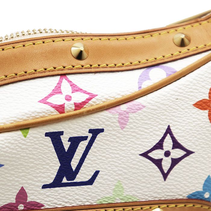 LOUIS VUITTON ルイ・ヴィトン ショルダーバッグ ブローニュ レディース LV ロゴ モノグラム レザー スタッズ カバン 鞄 小物 袋付属 ホワイト マルチカラー 白 フランス製 LOUIS VUITTON - LOUIS VUITTON ルイ・ヴィトン ショルダーバッグ