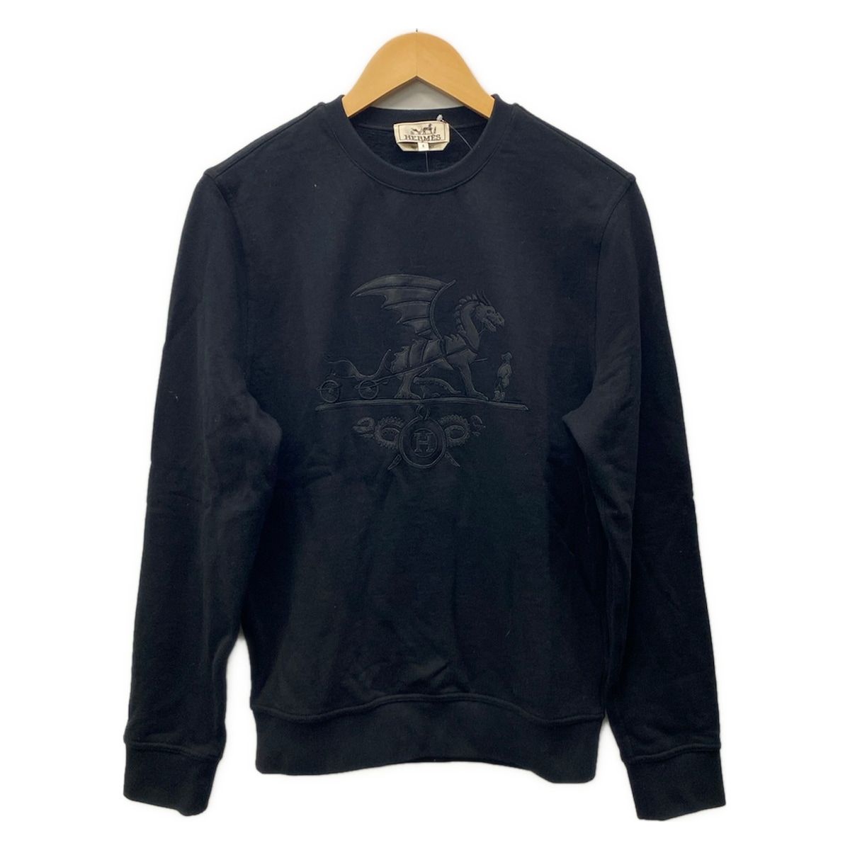 HERMES(エルメス) トレーナー サイズS メンズ美品 - 黒 長袖/エクス 