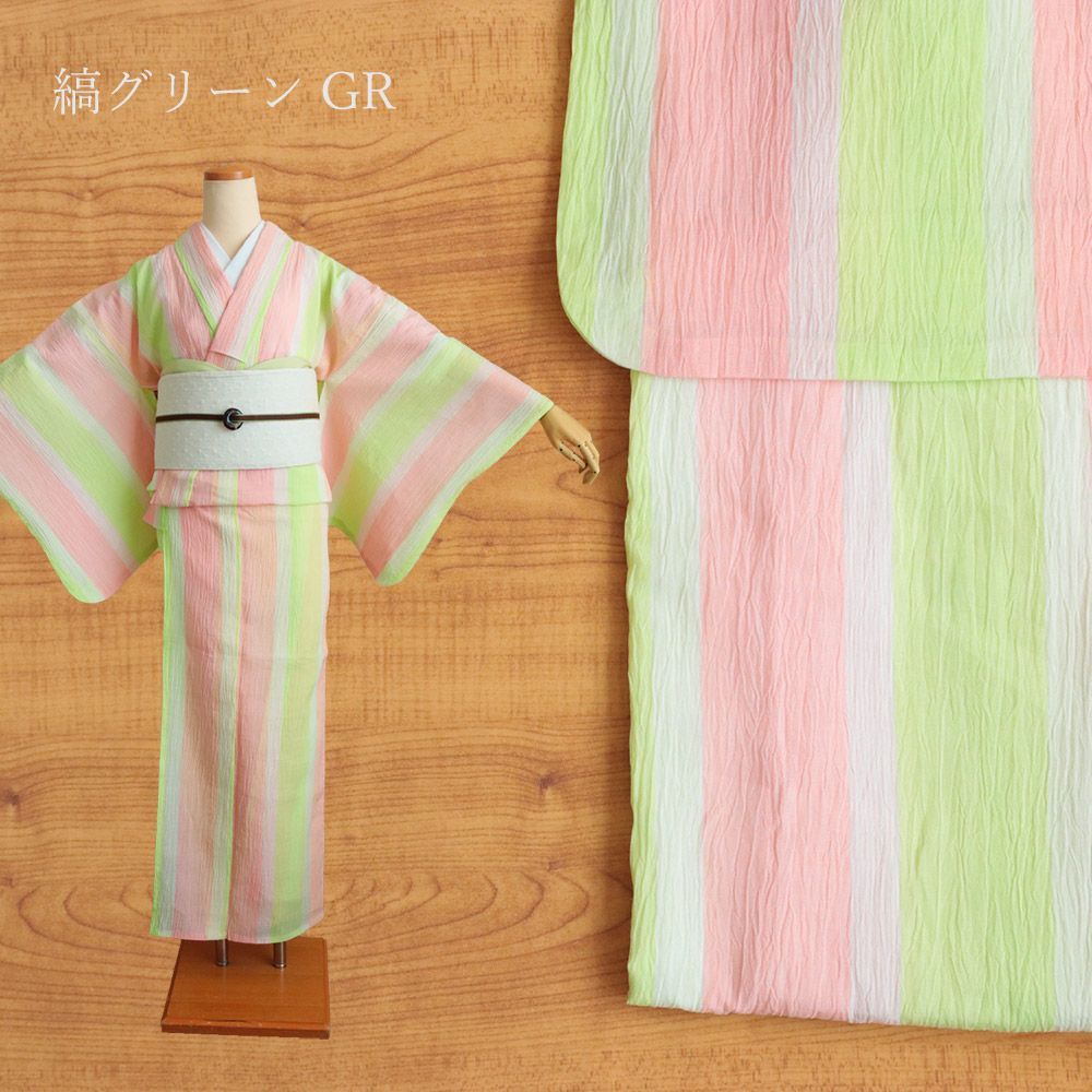 公式】 小千谷ちぢみ 麻100 夏着物 単衣 洗える 単品 日本製 紫絃
