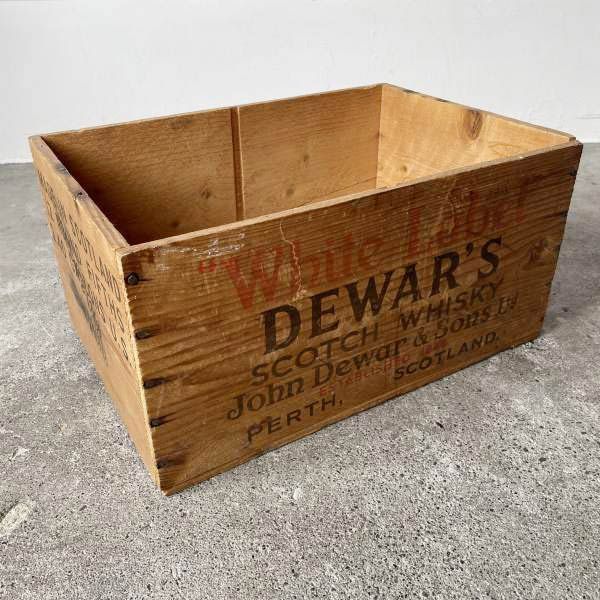 ビンテージ DEWAR'S 木製 ウッドボックス 木箱 アンティーク ディスプレイ インテリア 店舗什器 デュワーズ D128