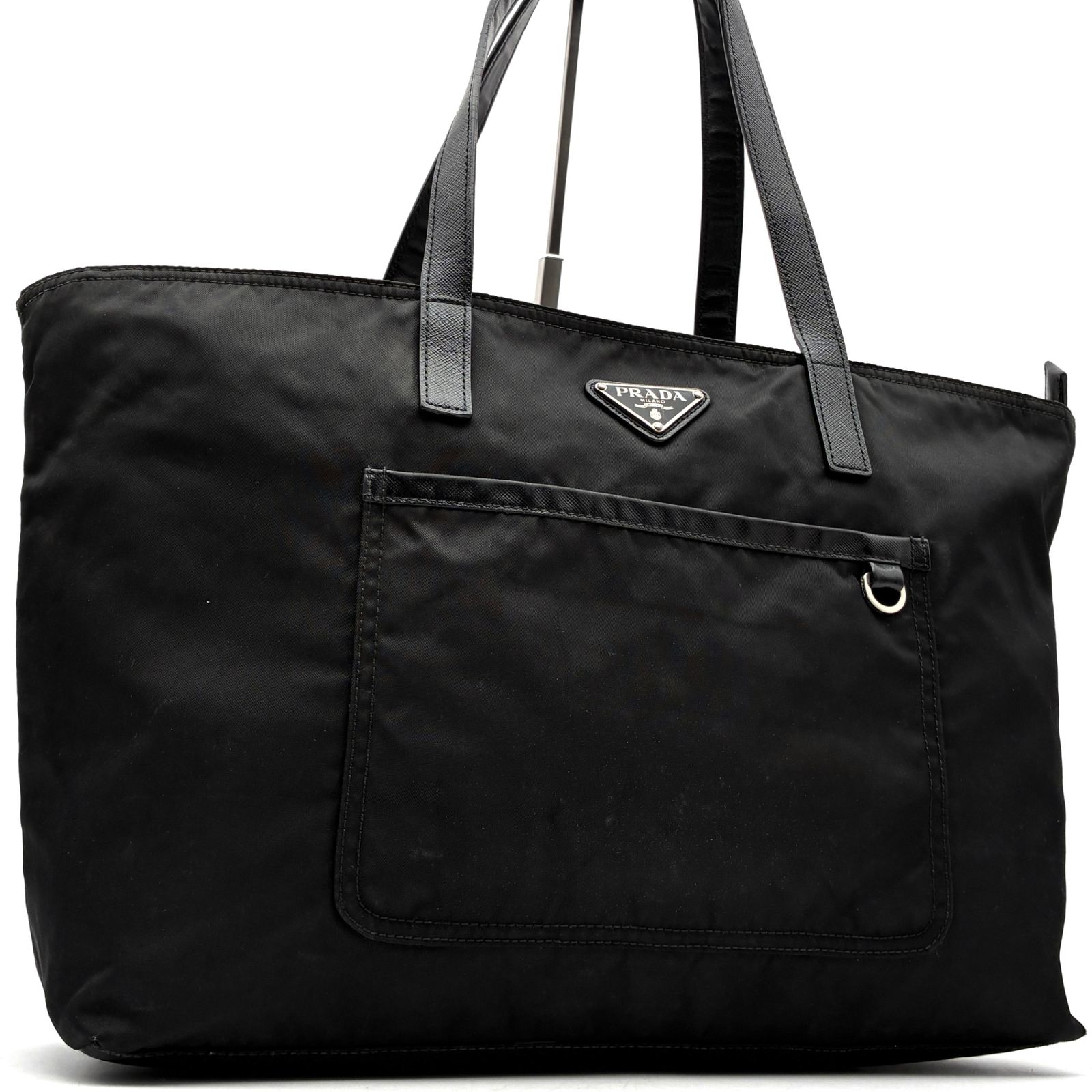PRADA プラダ テスート ナイロン トートバッグ ブラック 黒 A4収納 白 