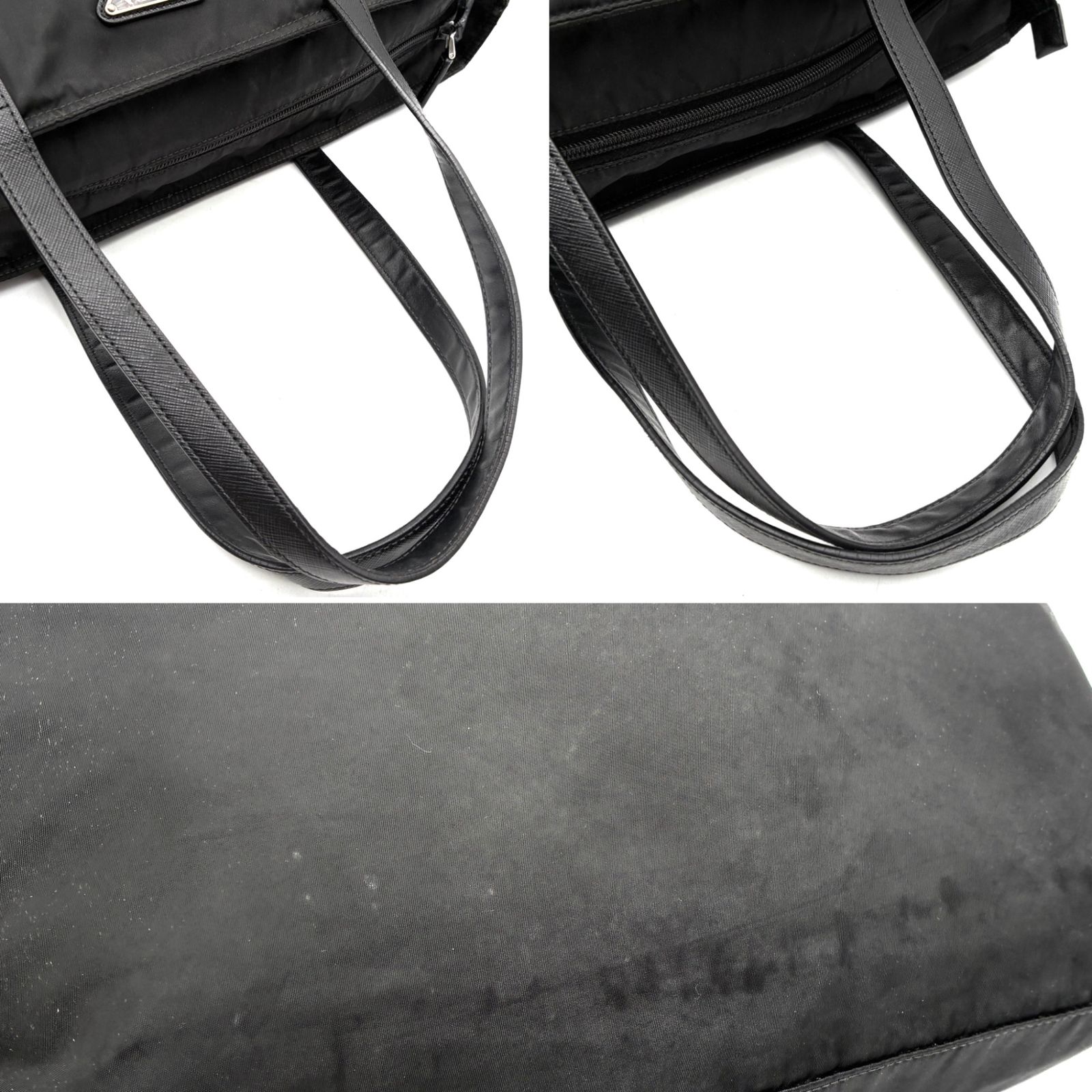 PRADA プラダ テスート ナイロン トートバッグ ブラック 黒 A4収納 白