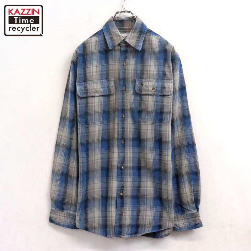 00s Carhartt チェック柄 ヘビーネル 長袖Tシャツ メンズ 表記Sサイズ