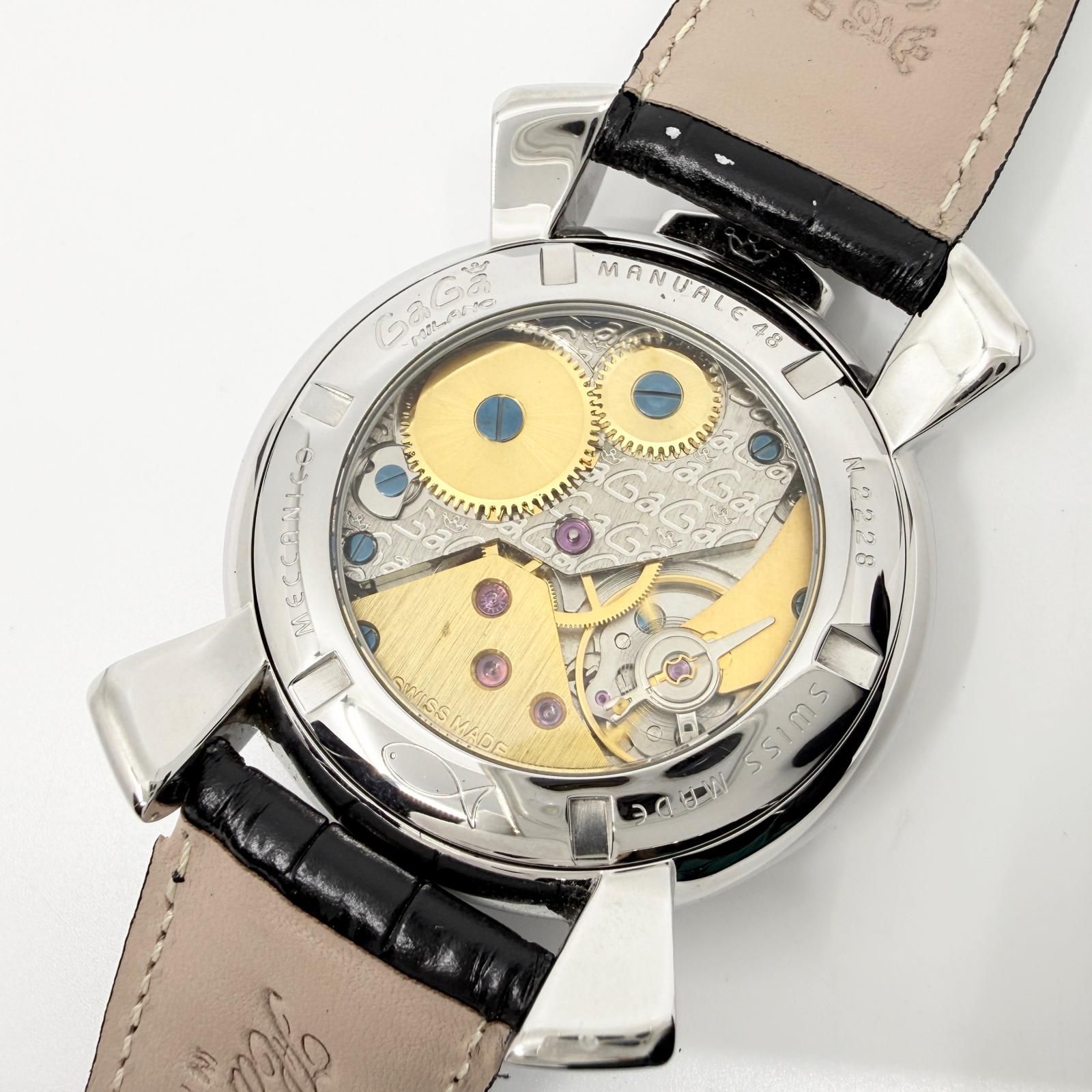 Gaga Milano ガガ・ミラノ マヌアーレ N.2228 シルバー 手巻き メンズ 