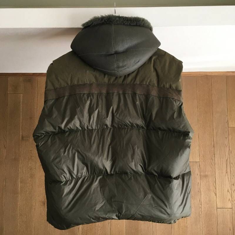 美品 イヴサロモン YVES SALOMON ARMY ムートン付き ダウンベスト36