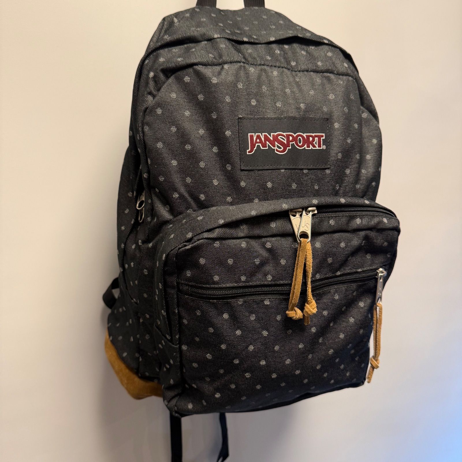 JANSPORT リュック ブラック ドット柄 デイパック ナイロン B↑↑-847 