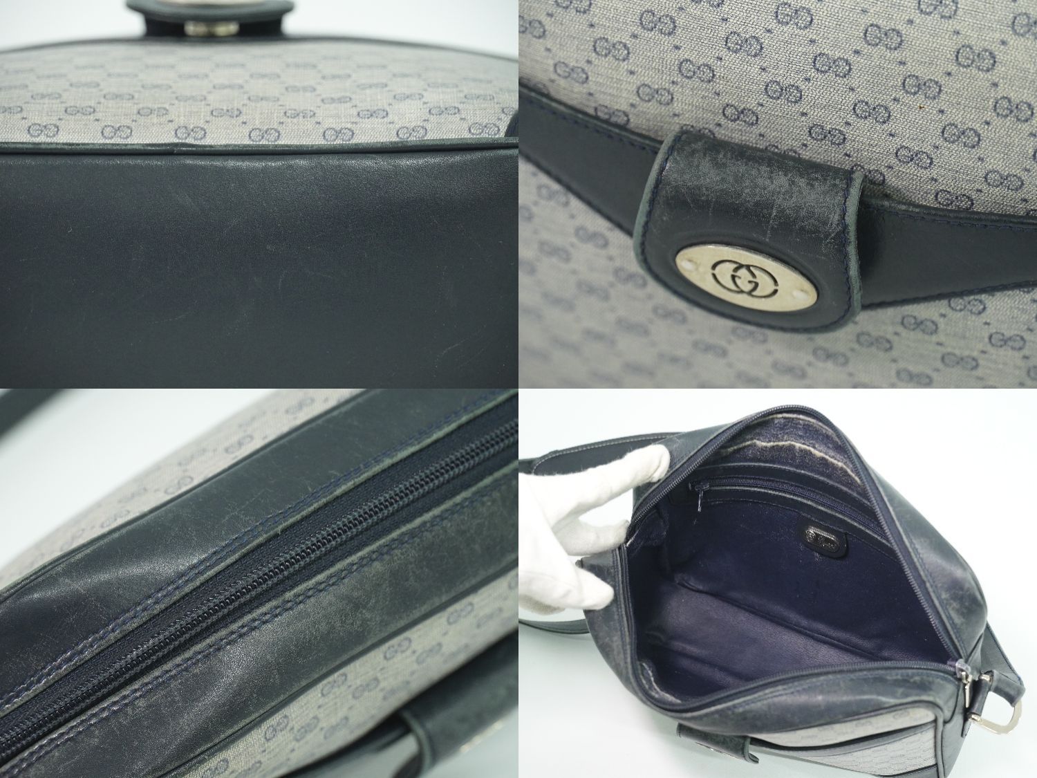 本物 グッチ GUCCI オールドグッチ マイクロGG ショルダーバッグ