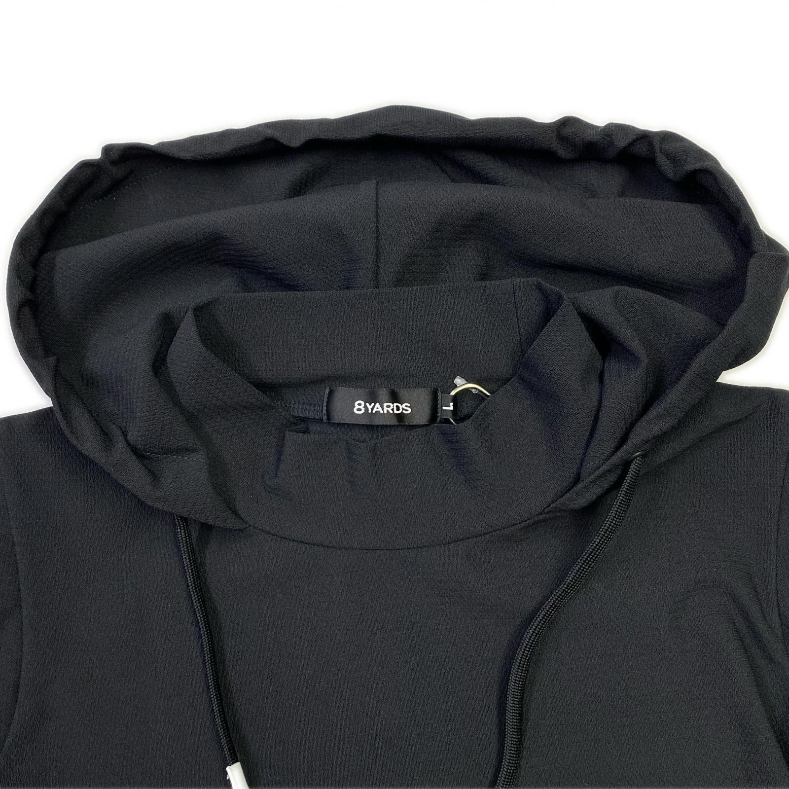 中古 レディース ハチヤーズ 8YARDS ベスト L 黒 ブラック フード付き
