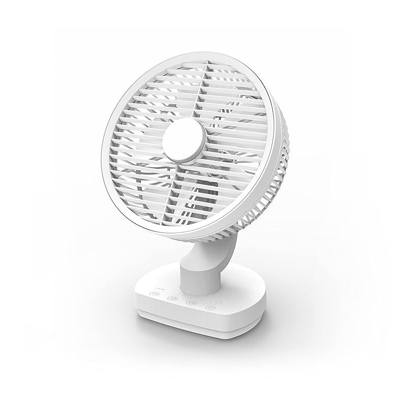 即納：トップランド 卓上扇風機 デスクファン DCモーター 小型 コードレス 3WAY電源 (AC/USB/充電式) 左右自動首振り 風量3段階調節 タイマー付き 角度調節 ルーバー機能搭載 ホワイト SF-DFK20WT 0