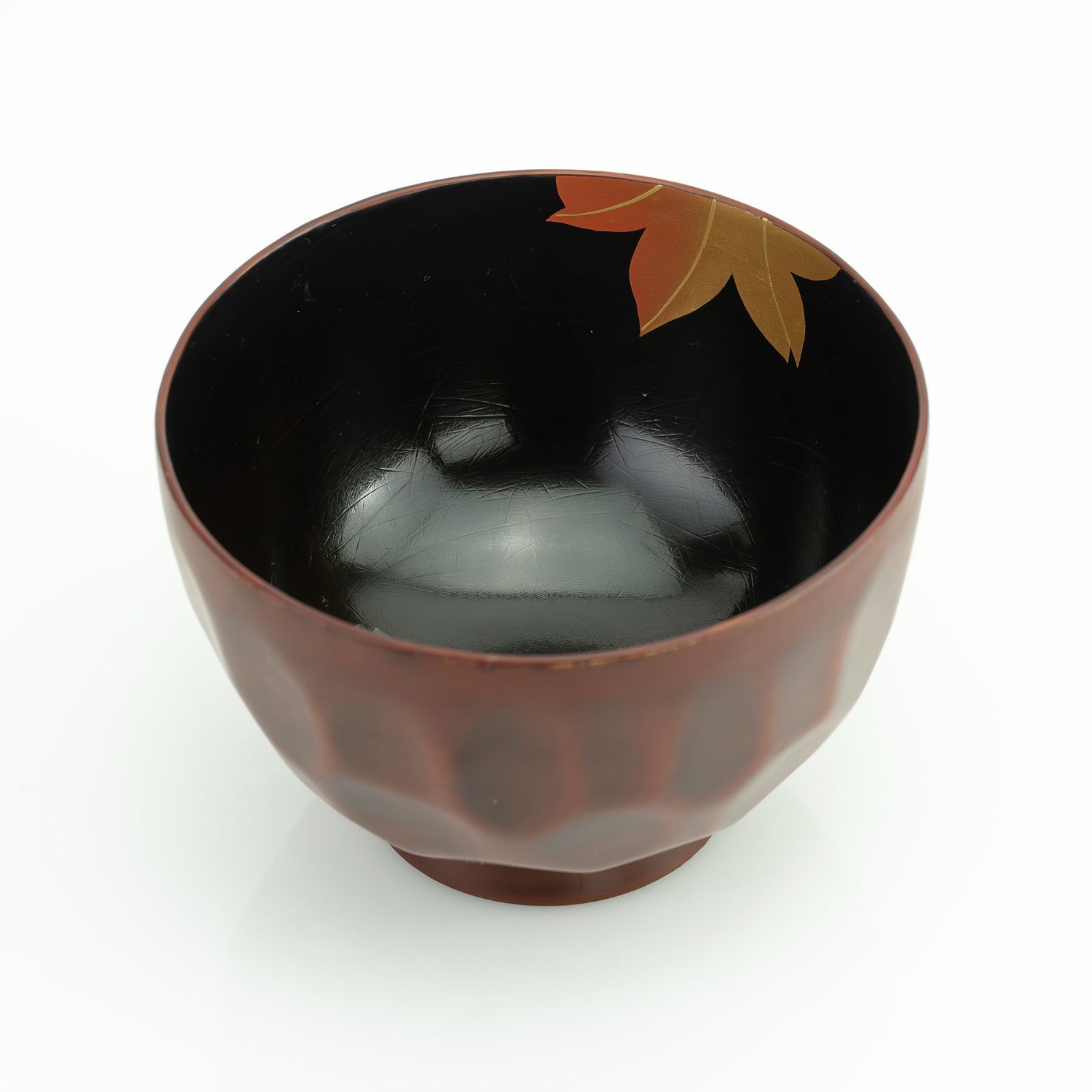 輪島塗 亀甲型 春秋蒔絵 吸物椀 五客 金地 蓋付椀 汁椀 懐石 和食器