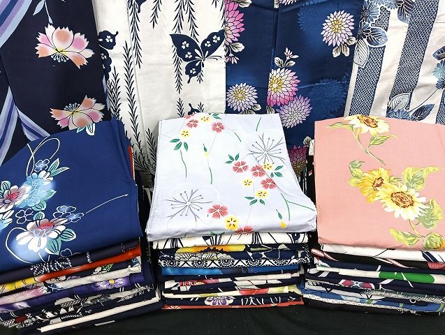 平和屋着物□浴衣 まとめて 45点 蝶 紫陽花 向日葵 花柄 型染め など