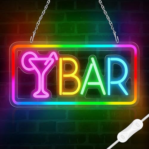 BAR RGB ネオンサイン バー LED ネオンライト 10種類 4モード 調整可能 