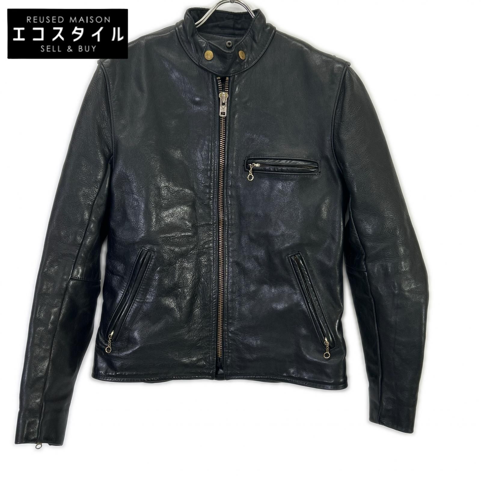 VANSON バンソン ﾀｲﾌﾟB ﾌﾞﾗｯｸ ｶｳﾊｲﾄﾞ ｼﾝｸﾞﾙﾗｲﾀﾞｰｽｼﾞｬｹｯﾄ 38 - メルカリ