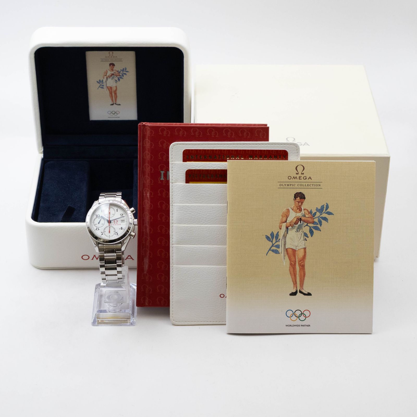  箱 保証書付き オメガ OMEGA スピードマスター 3513.20 OMEGA Seamaster 自動巻き 腕時計 メンズ ユニセックス 白 日本向けサイズ 自動巻き時計 腕時計(アナログ)