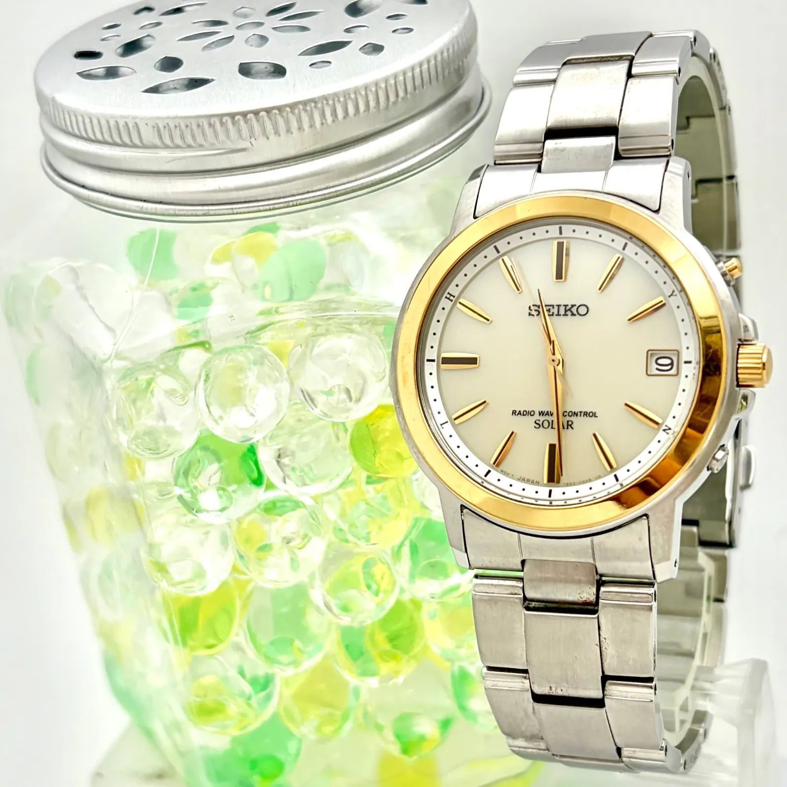 稼働】SEIKO セイコー 電波ソーラー メンズ 腕時計 7B52-0AF0 0N1034 